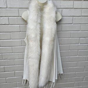 Origami by Vivien Cream Faux Fur Vest L/XL